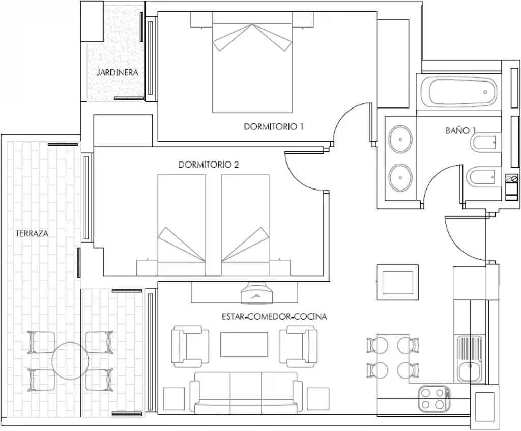 2 Dormitorios — Plano